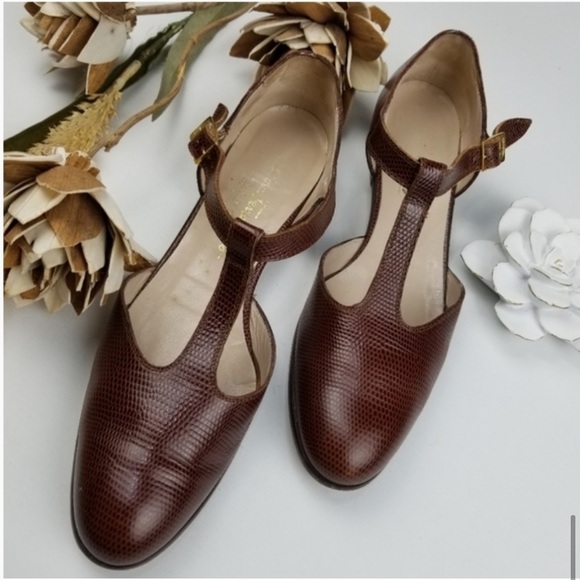 Ferragamo  Brown Mary Jane Sandal Loafer 9.5 - Picture 2 of 6